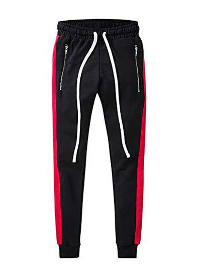 Men's Red & Black Sport Fitness Running Pants