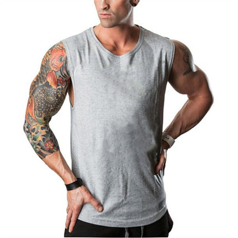 Men's Grey Tank Tops T-Shirt