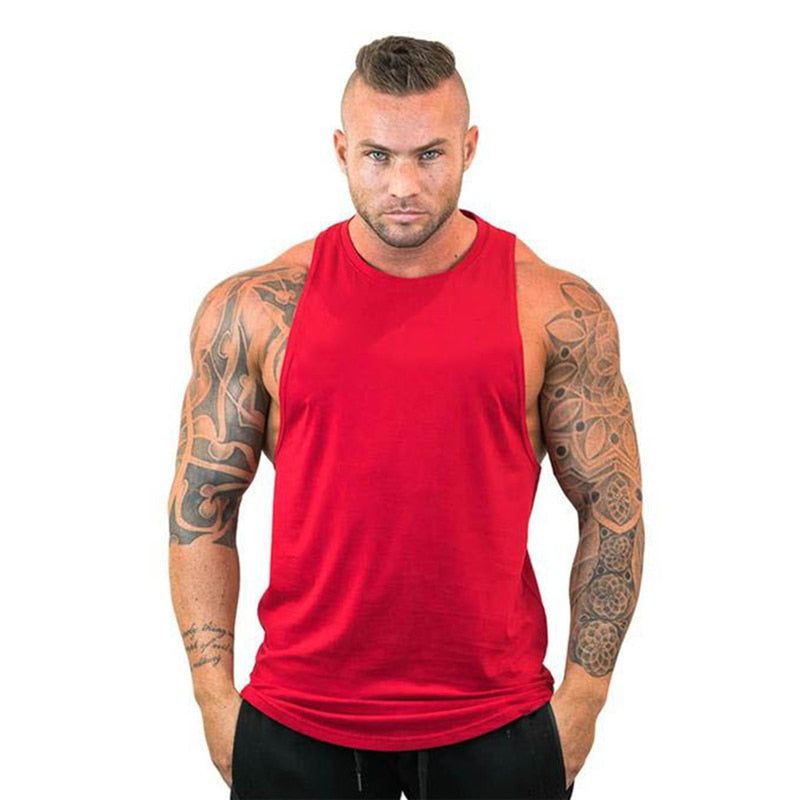 Men's Red Tank Tops T-Shirt