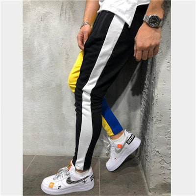 Men's Casual Yellow & Black Sport Jogger Pants
