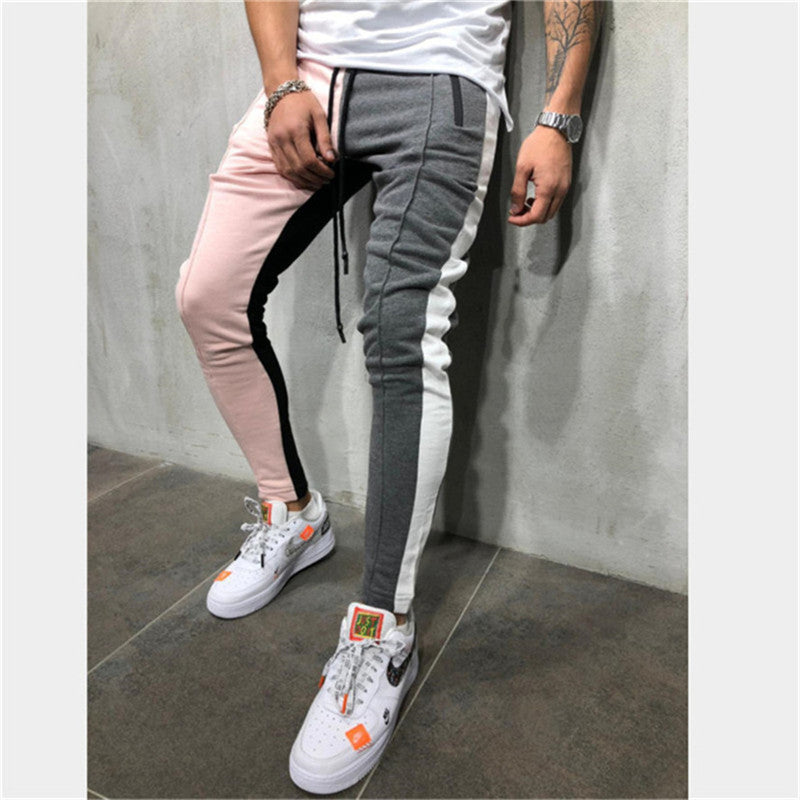 Men's Casual Grey & Pink Sport Jogger Pants