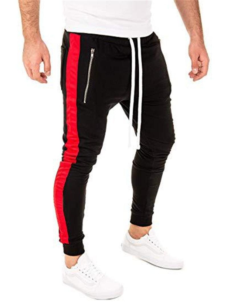 Men's Red & Black Sport Fitness Running Pants