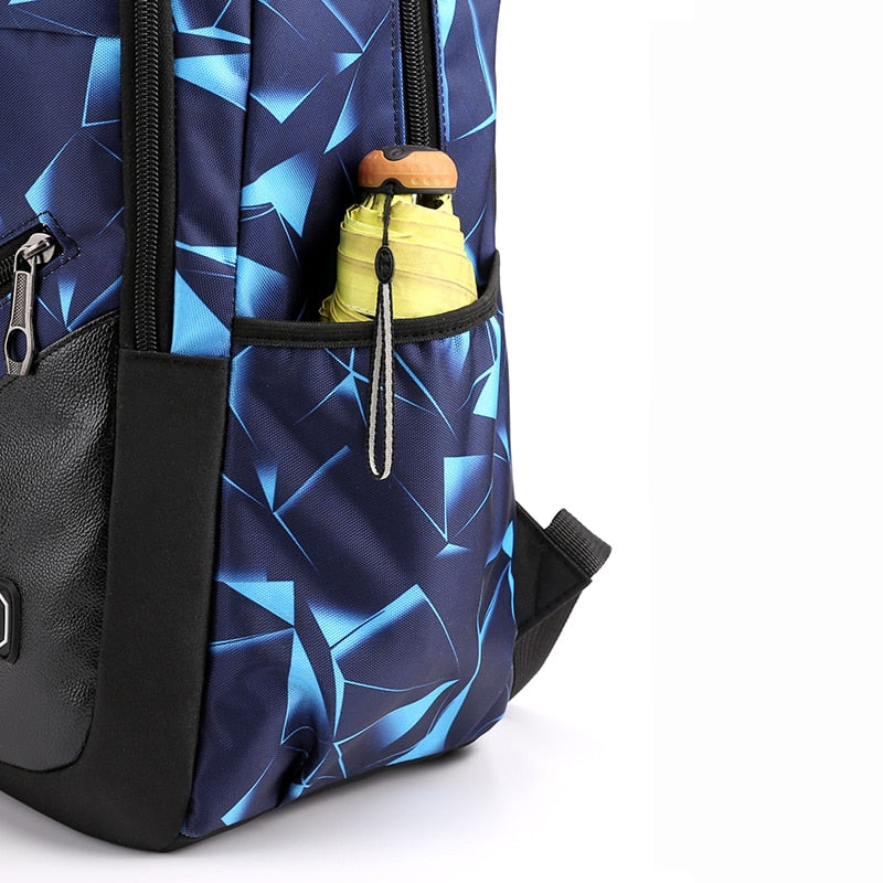 School Backpack External USB Charge