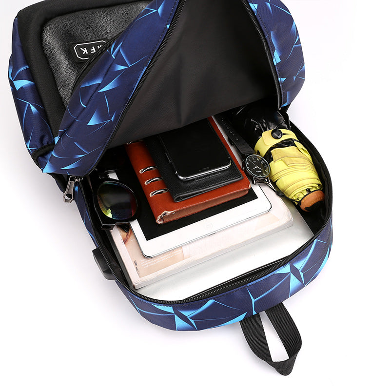 School Backpack External USB Charge