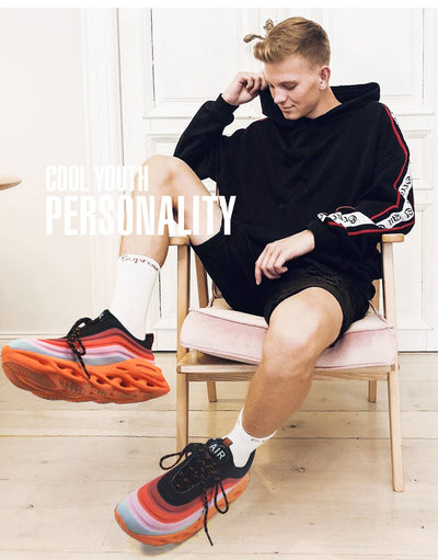 Men's Fashion Durable Orange & Black Sneakers
