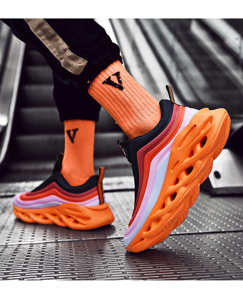 Men's Fashion Durable Orange & Black Sneakers