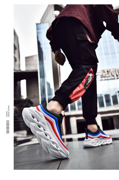 Men's Fashion Durable White & Red Sneakers