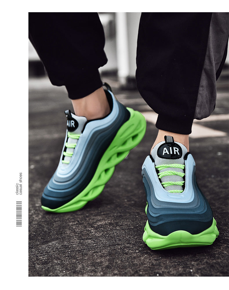 Men's Fashion Durable Black & Green Sneakers