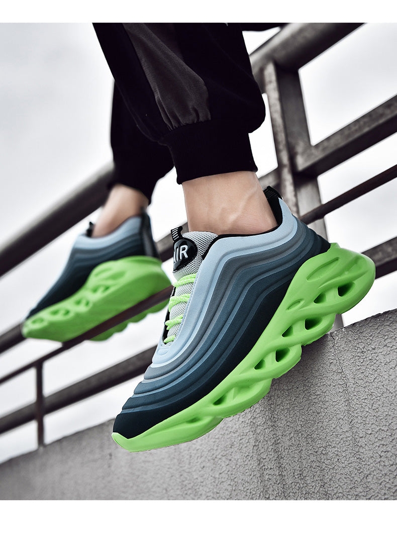 Men's Fashion Durable Black & Green Sneakers
