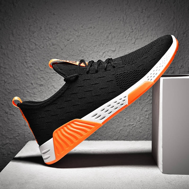 Black & Orange No-slip Sneakers Shoes