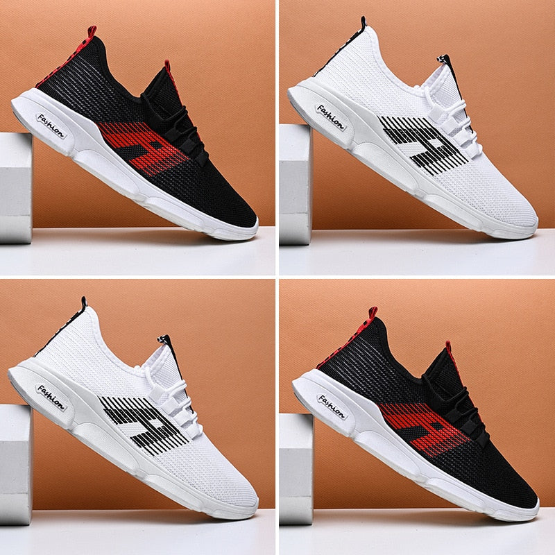Black, White & Red Casual Sneakers Shoes