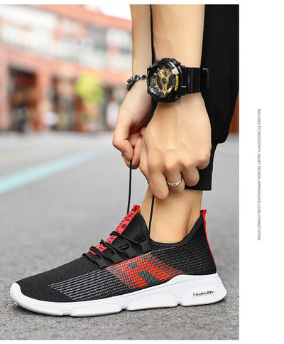Black, White & Red Casual Sneakers Shoes