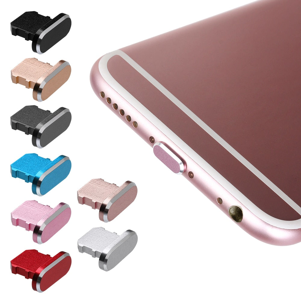 Metal Anti Dust Charger Dock Plug For iPhone X XR Max 8 7 6S Plus