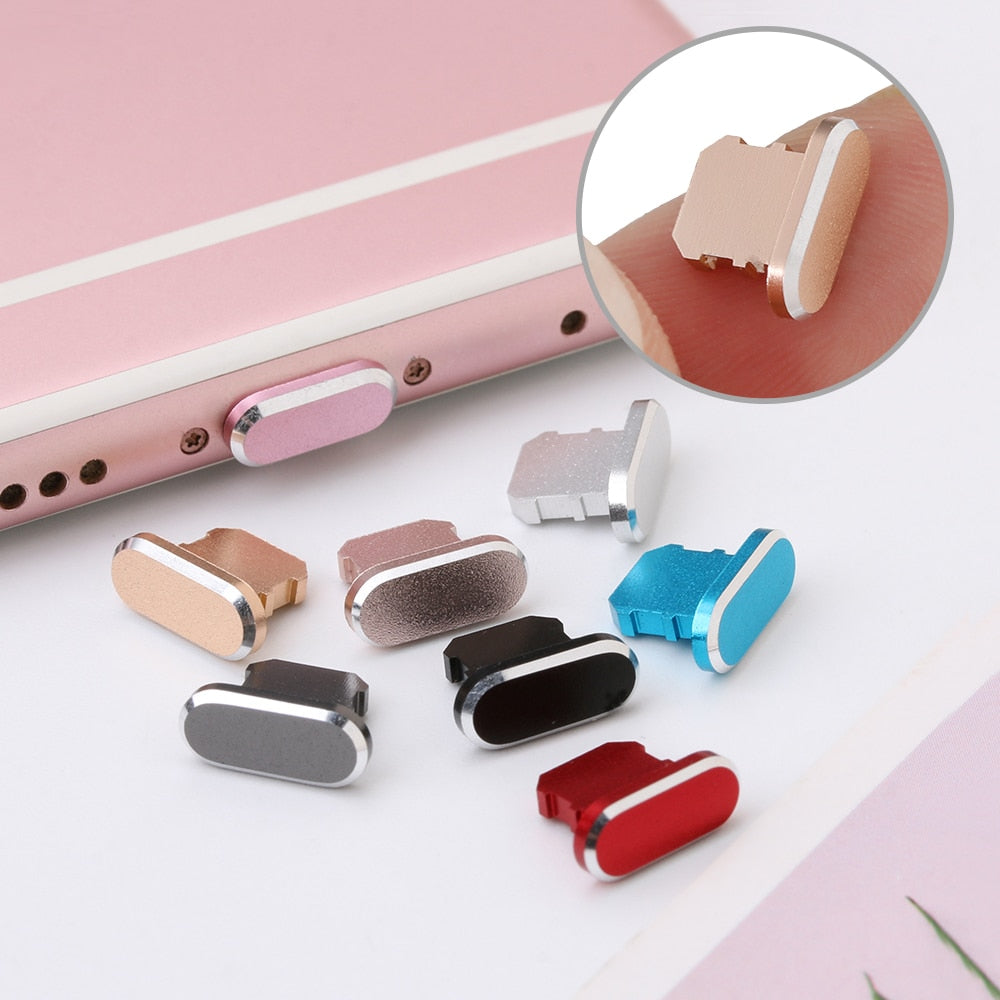 Metal Anti Dust Charger Dock Plug For iPhone X XR Max 8 7 6S Plus