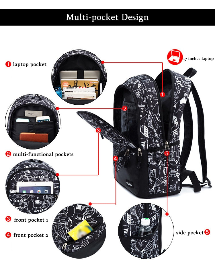 Unisex School Travel Backpack
