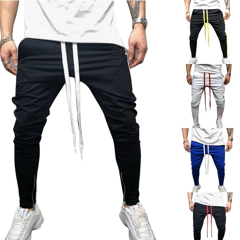 Men's Fitness Black & Yellow Joggers Sweatpants