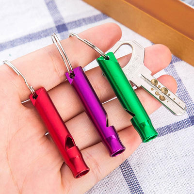 Outdoor Survival Emergency Metal Whistle With Keychain