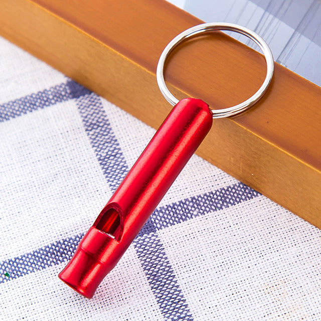 Outdoor Survival Emergency Metal Whistle With Keychain