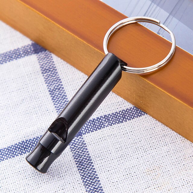 Outdoor Survival Emergency Metal Whistle With Keychain