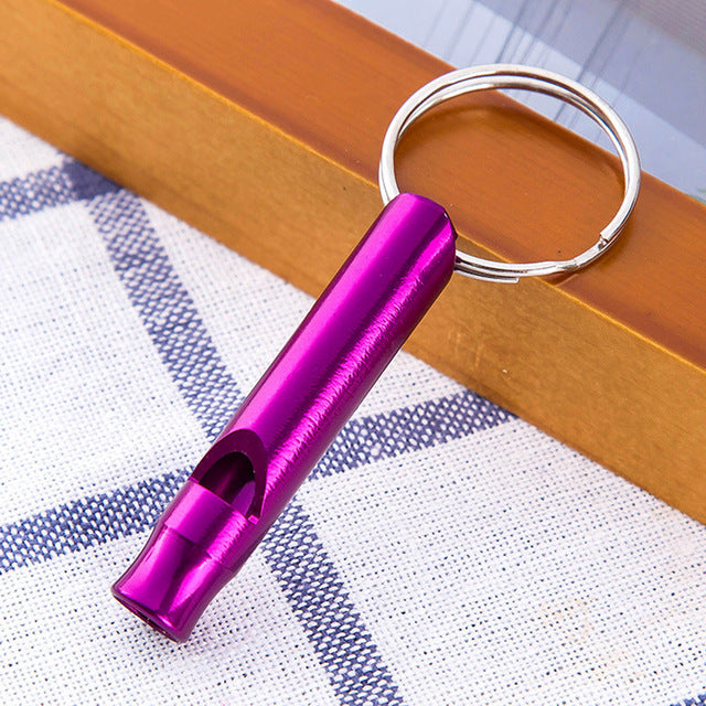 Outdoor Survival Emergency Metal Whistle With Keychain