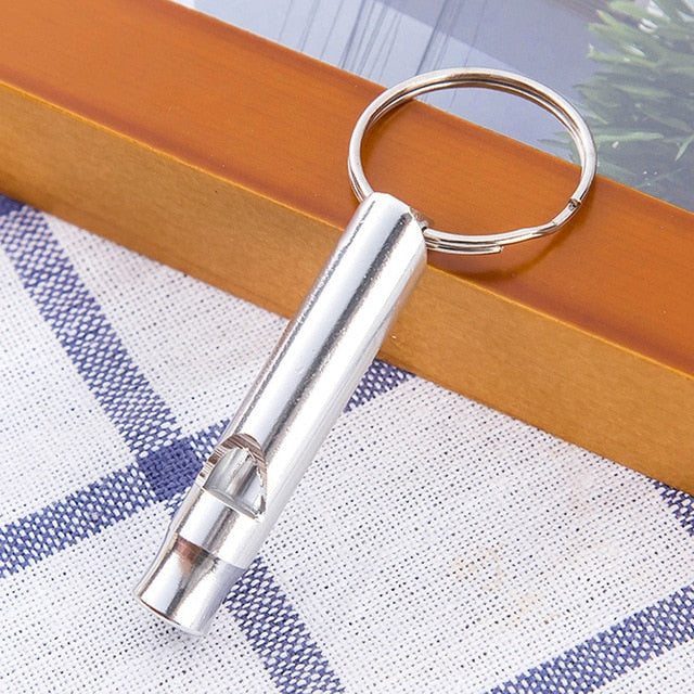 Outdoor Survival Emergency Metal Whistle With Keychain
