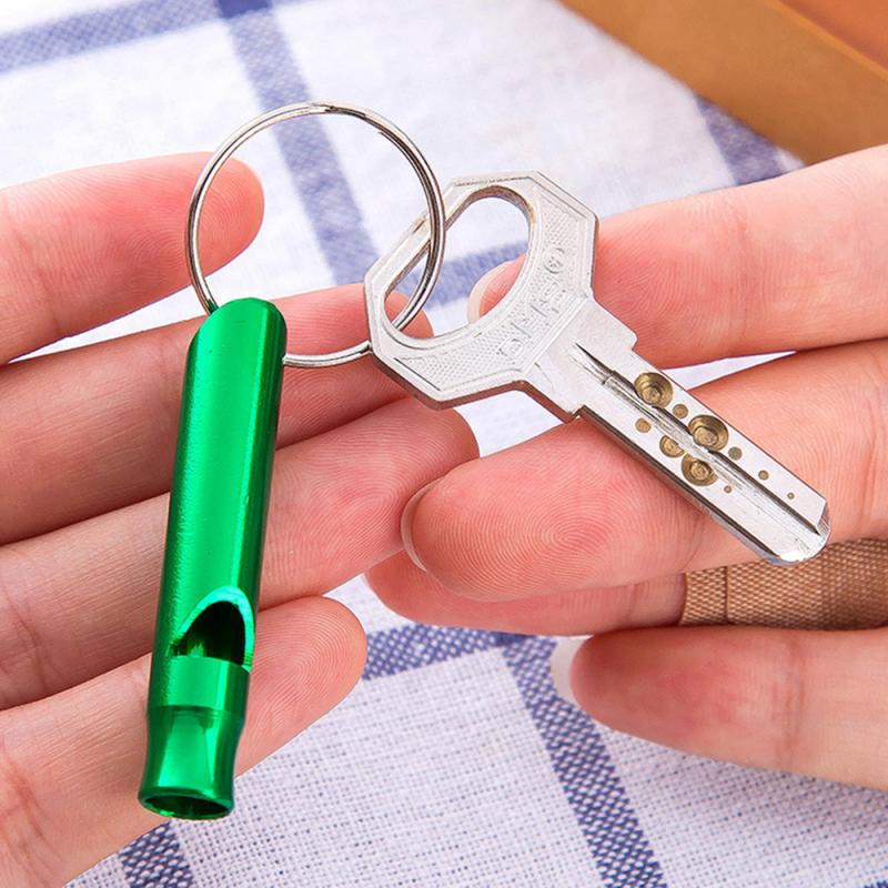 Outdoor Survival Emergency Metal Whistle With Keychain