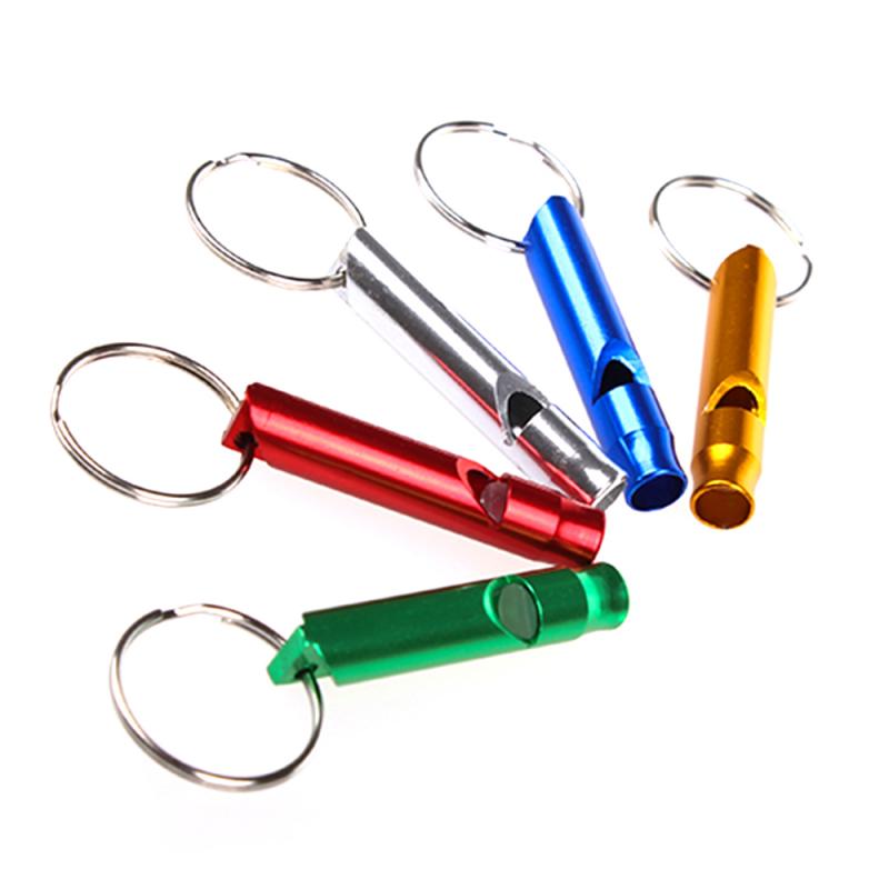 Outdoor Survival Emergency Metal Whistle With Keychain