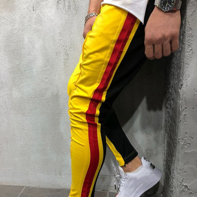 Men's Casual Streetwear Yellow & Black Joggers pants