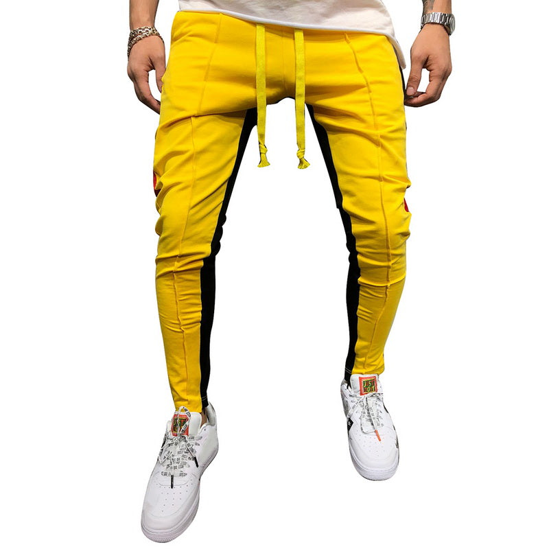 Men's Casual Streetwear Yellow & Black Joggers pants