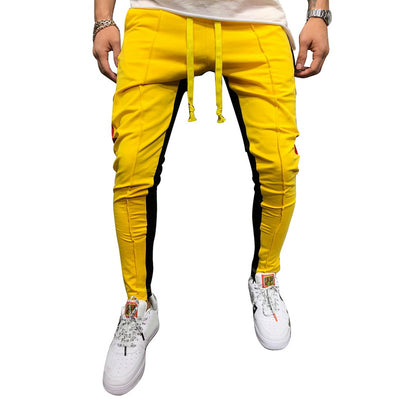 Men's Casual Streetwear Yellow & Black Joggers pants