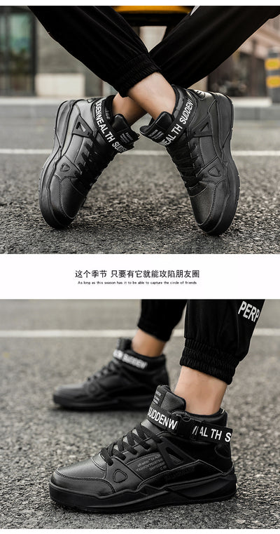 Men's Fashion Outdoor Black Sneakers