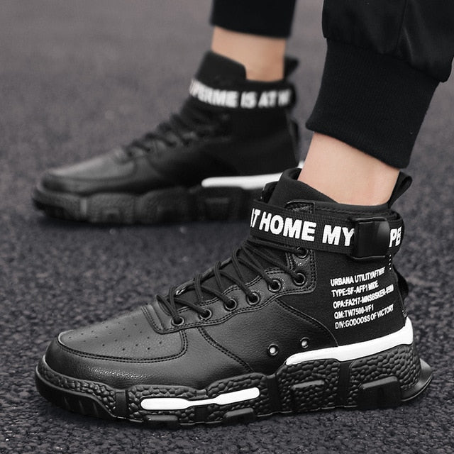 Men's Fashion Outdoor Black Sneakers