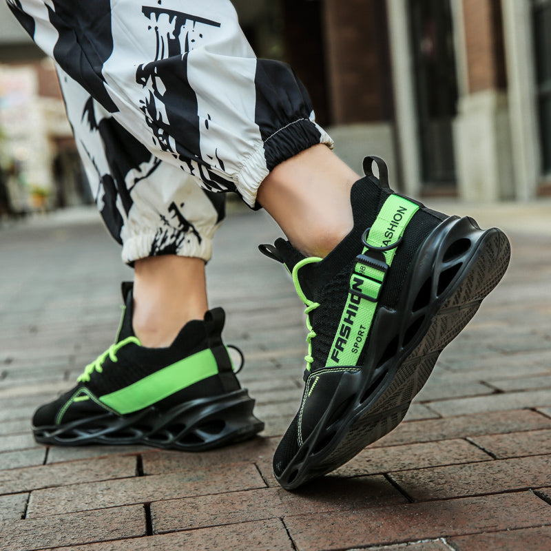 Black & Green Sneakers Running Shoes
