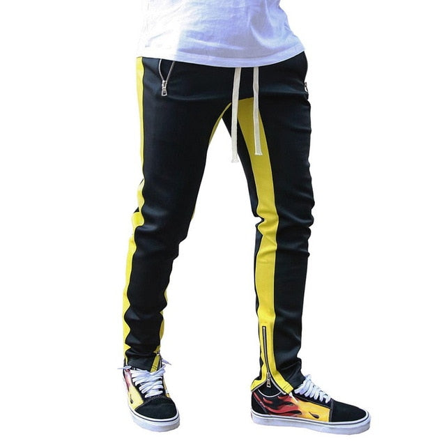 Men's Black & Yellow Joggers Sweatpants