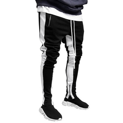 Men's Black & White Joggers Sweatpants