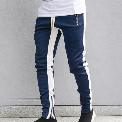 Men's Blue & White Joggers Sweatpants