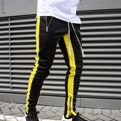 Men's Black & Yellow Joggers Sweatpants
