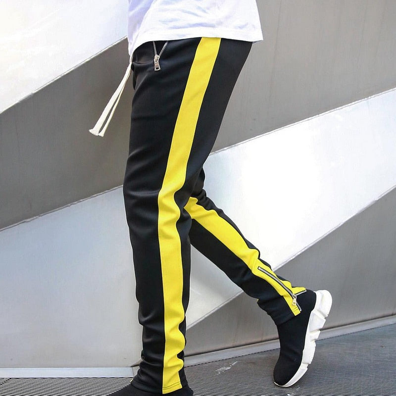 Men's Black & Yellow Joggers Sweatpants