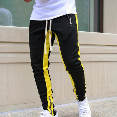Men's Black & Yellow Joggers Sweatpants
