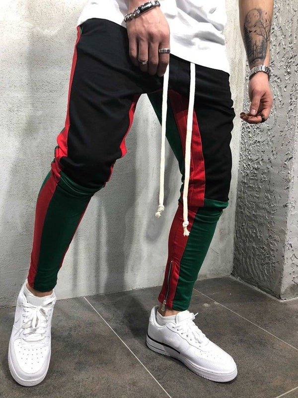Men's Casual Red & Black Jogger Pants