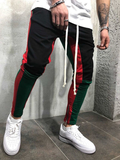 Men's Casual Red & Black Jogger Pants