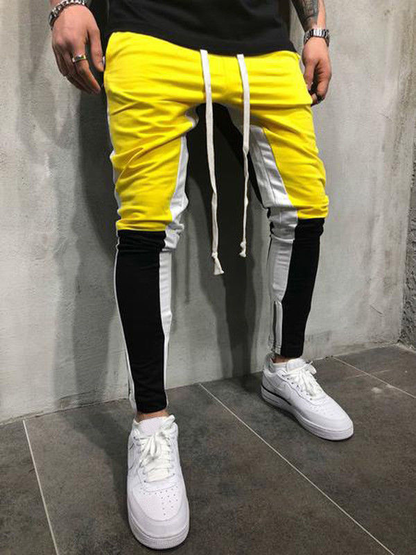 Men's Casual Yellow & Black Jogger Pants