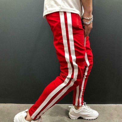Men's Casual Red & White Sport Jogger Pants