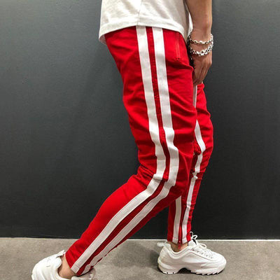Men's Casual Red & White Sport Jogger Pants