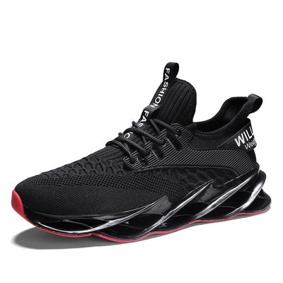 Breathable Black Running Sneakers