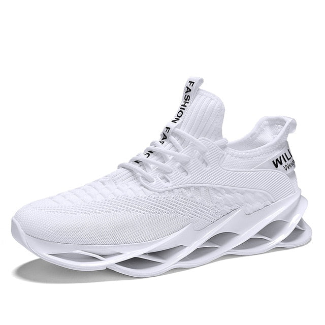 Breathable White Running Sneakers