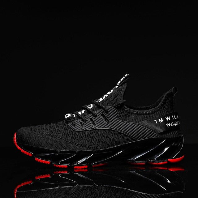 Breathable Black Running Sneakers