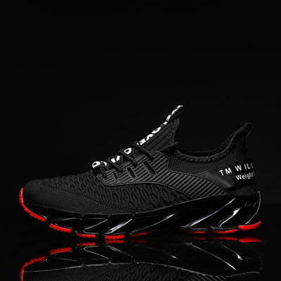 Breathable Black Running Sneakers