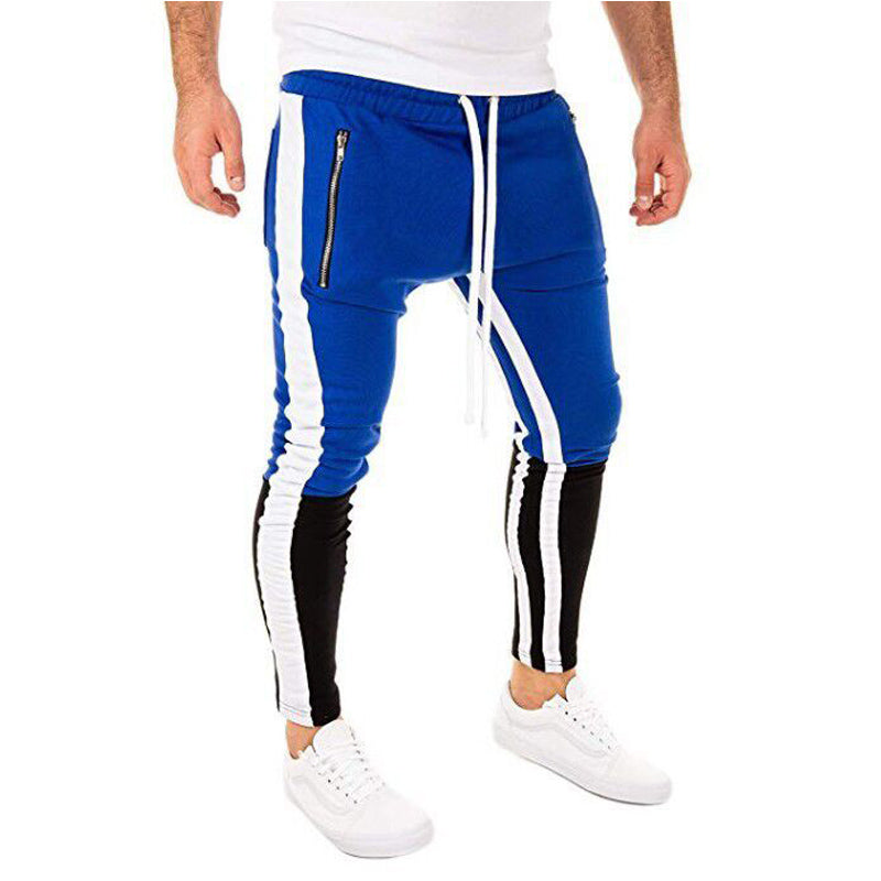 Men's Fashion Blue & Black Casual Running Jogger Pants