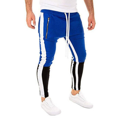 Men's Fashion Blue & Black Casual Running Jogger Pants